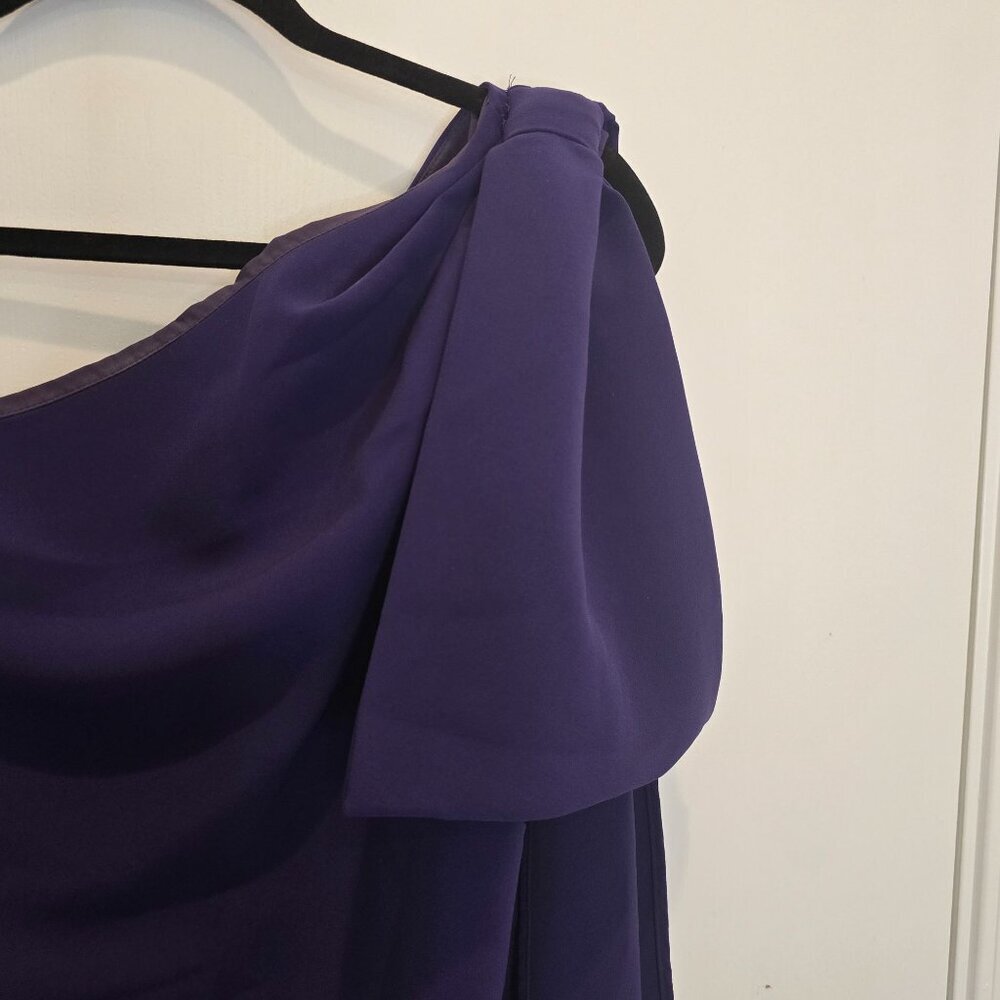 Sachin & Babi Size 12 Purple Miranda One-Shoulder Evening Holiday Party Dress - Picture 6 of 16